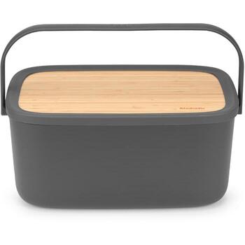 Brabantia хлебница 128264, 39,5см, 25,5см, 16,3см, бамбуковая крышка, ручка для переноски, 2 буханки (128264)