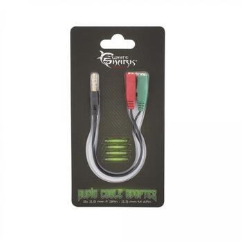 White Shark Аудиокабель WS-354P-2X35, 0,2м, 3,5мм 3Pin M, 2x3,5мм 4Pin F, позолоченные разъемы, медные провода (WS-354P-2X35)