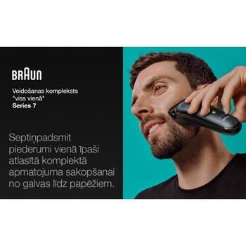 Braun matu trimmeris MGK7491, 100 min, 21 garuma iestatījumi, 17 piederumi, AutoSense, LED indikators, mazgājams, slapjš un sauss (MGK7491)