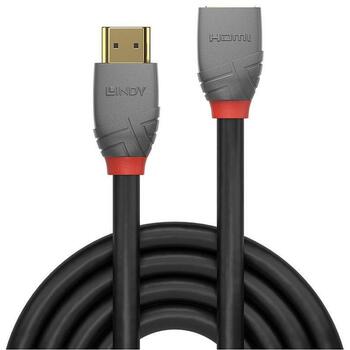 Lindy HDMI удлинитель 36478, 3 м, 18 Гбит/с, 4096 x 2160@60Hz, 28AWG, золотые контакты, черный (36478)