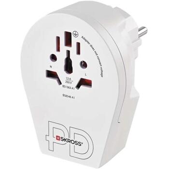 Emos Universāls ceļojumu adapters P0055U, balts, 1×USB-A 5V 3A, 1×USB-C 5V 3A, 100-250V~/16A max (P0055U)