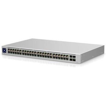 Ubiquiti UniFi USW-48 управляемый коммутатор, USW-48, 48x10/100/1000 RJ-45, 4x1G SFP, 52 Gbps, 77,376 Mpps, серебристый (USW-48)