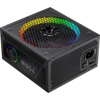 Gamemax barošanas bloks RGB PRO 750G, 750 W, Zelta, Pilnībā modulārs, 140 mm ventilators, 12 V (RGB PRO 750G)