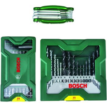 Bosch 2607017333 Instrumentu komplekts, 40 gab., 15+25+HEX, urbji un uzgaļi, magnētiskais turētājs (2607017333)