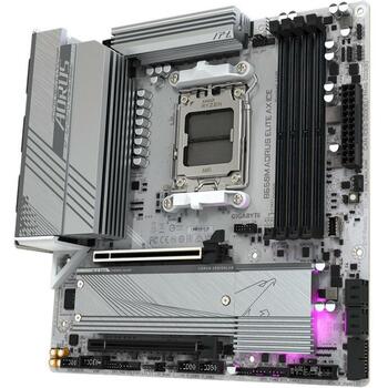 Gigabyte Mātesplate B650M A ELITE AX ICE 1.1, AMD Socket AM5, 12+2+2 fāzes VRM, 4 DIMM DDR5, 2x M.2, 2.5GbE LAN, Wi-Fi 6E (B650M A ELITE AX ICE 1.1)