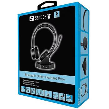 Sandberg беспроводные наушники Pro+, 126-18, 180 мАч, 3.7 В, 20 - 20000 Гц, 118 дБ, Bluetooth 5.0, 30 м, 1 микрофон (126-18)
