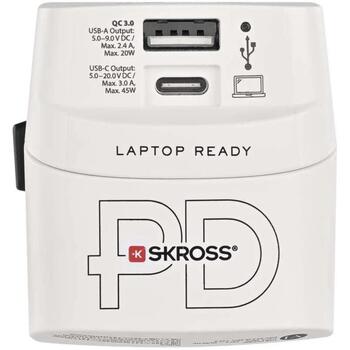 Emos P0056U дорожный адаптер, 1×USB-C PD 45W, 1×USB-A QC 3.0, 100-250V, 7A, белый (P0056U)