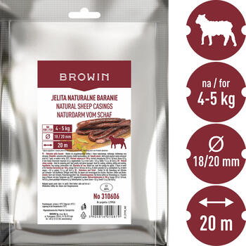 Browin натуральные овечьи оболочки 310606, 18/20мм, 20м, 90г, высокое качество, экономичная упаковка (310606)