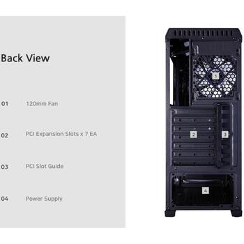 Zalman N5 TF ATX korpuss, 4x120mm RGB ventilatori, rūdīts stikls, ATX/mATX/Mini-ITX, 7 sloti, USB 3.0, USB 2.0 (N5 TF)