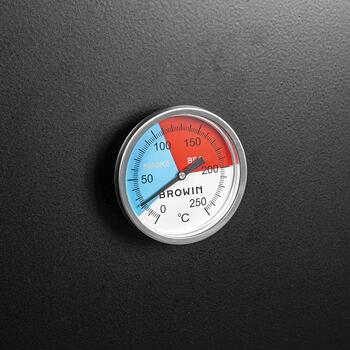 Browin 101200 BBQ termometrs, 0-250°C, 5,2cm, analogais, nerūsējošais tērauds, balts ciparnīca (101200)