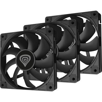 Genesis Kaste ventilators Oxal 120 NGF-2043, 120mm, 46.1 CFM, 22.1 dBA, 0-1300 rpm, 3 ventilatori, anti-vibrācijas spilventiņi (NGF-2043)