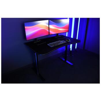 Arozzi Gaminga galds ARENA-SMALL-PBK, 71cm, 114cm, 71.1cm, T-veida, tērauds, pilnīga virsma, kabelis, monitora stiprinājums (ARENA-SMALL-PBK)