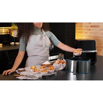 Cecotec karstā gaisa friteris Cecofry Full InoxBlack 5500 Pro 3316, 1700 W, 5.5 L, melns inox/melns, 8 programmas (3316)