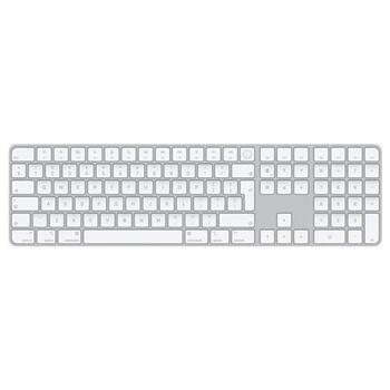 Apple Magic Keyboard с Touch ID и цифровой клавиатурой MXK73Z/A, беспроводная, QWERTY, белая, Bluetooth, мультимедийные клавиши (MXK73Z/A)