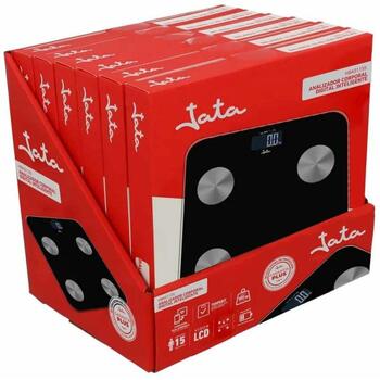 Jata Весы HBAS1155, 180кг, 0.1г, 15 пользователей, Bluetooth, 4 датчика, LCD, 5мм закаленное стекло (HBAS1155)
