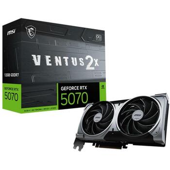 Msi Видеокарта GEFORCE RTX 5070 12G VENTUS 2X OC, 12 ГБ GDDR7, 192 бит, 7680 x 4320, PCI Express 5.0, 2 вентилятора (GEFORCE RTX 5070 12G VENTUS 2X OC)