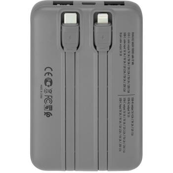 Rivacase Power Bank VA2611, 10000mAh, 30W, 2xUSB-A, 1xUSB-C, 1xLightning, 260g, быстрая зарядка (VA2611)