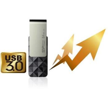Silicon Power Blaze B30 USB флеш-накопитель SP064GBUF3B30V1K, 64 ГБ, USB 3.0, черный, 256-bit AES, 0-70 °C (SP064GBUF3B30V1K)