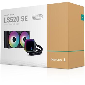 Deepcool LS520 SE ūdens dzesētājs procesoram R-LS520-BKAMMM-G-1, 240mm, 2x120mm, 500-2250rpm, 85.85cfm, 32.9dB, ARGB (R-LS520-BKAMMM-G-1)