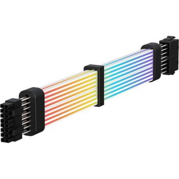 Gamemax barošanas kabeļa pagarinātājs VGA/CPU 2x8PIN-B, 30cm, 7A, 2x8 pin savienotājs, RGB LED apgaismojums (VGA/CPU 2x8PIN-B)