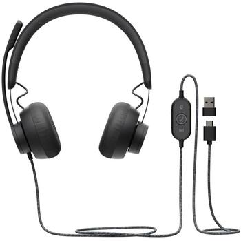 Logitech наушники 981-000875 40 мм, 1.9 м, 32 Ω, 2 микрофона, шумоподавление, USB Type-C, Binaural, UC (981-000875)
