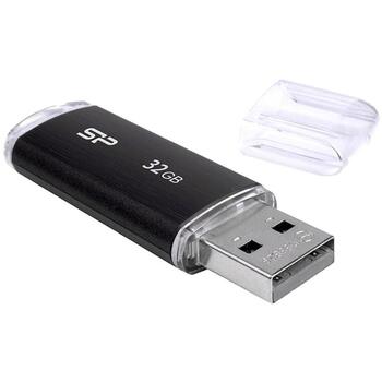 Silicon Power Ultima U02 USB флеш-накопитель 32 ГБ, SP032GBUF2U02V1K, 32 ГБ, USB Type-A, 2.0, черный, 1 шт (SP032GBUF2U02V1K)