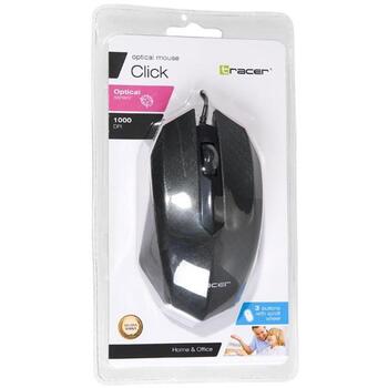 Tracer Мышь Click USB TRAMYS44875, 1000 dpi, 3 кнопки, 1.4 м кабель, оптическая, проводная, черная (TRAMYS44875)