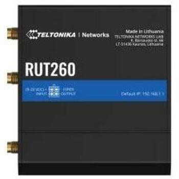 Teltonika Маршрутизатор RUT260000000 LTE 300 Mbit/s, 2 RJ-45, 3 антенны, 1 MiniSIM, IP фильтрация, DC (RUT260000000)