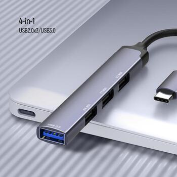 Colorway dokstacija CW-HUB04, 3xUSB 2.0, 1xUSB A 3.0, OTG atbalsts, alumīnija sakausējuma korpuss (CW-HUB04)