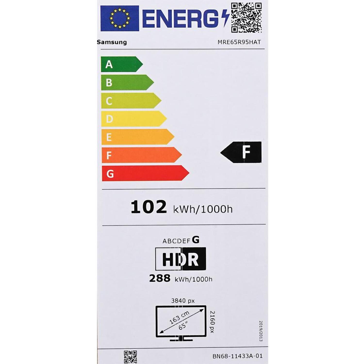 Samsung televizors MRE65R95HATXXH, 165.1 cm 65 collas, 4K Ultra HD, Micro RGB, 3840 x 2160 pikseļi, 165 Hz, Smart TV, Wi-Fi 6E (MRE65R95HATXXH)