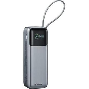 Sandberg All-in1 Powerbank 421-31, 27000 mAh, LiPo, 240 W, USB Type-A 1, USB Type-C 1, черный, серый (421-31)