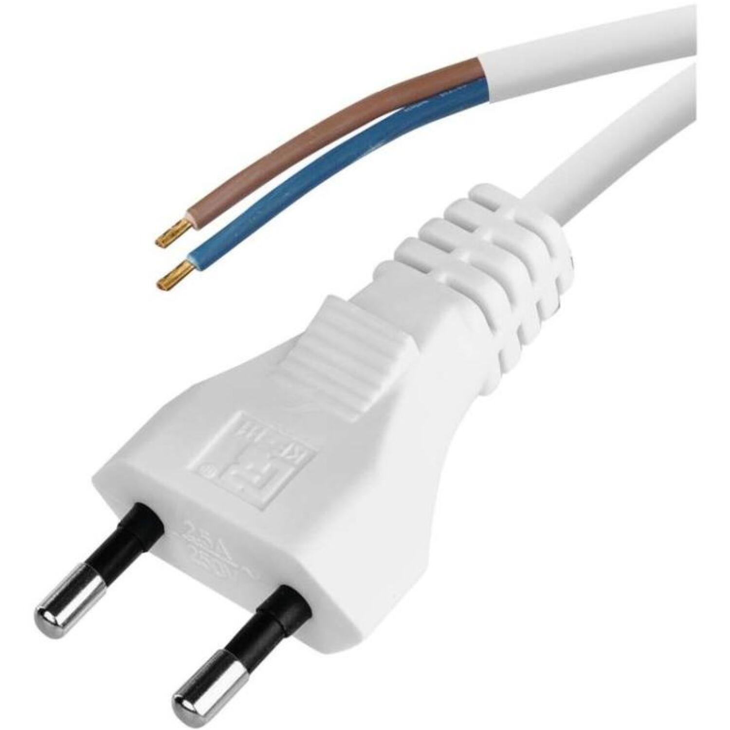 Emos Кабель питания S15275, 5м, 2x0,75мм2, белый, KF-H1, H03VVH2-F, 1 шт, подвесной (S15275)