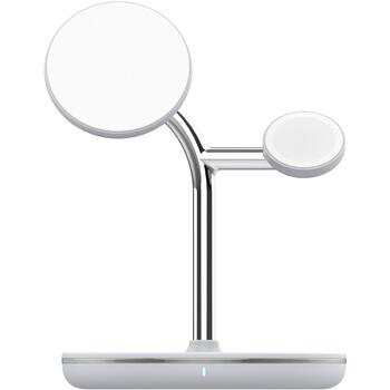 Tellur 3in1 MagSafe беспроводное зарядное устройство для стола TLL151391, PD 9V/3A, 12V/2.5, 15V/2A, 30W макс, 15W iPhone (TLL151391)