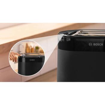 Bosch Tosteris MyMoment TAT2M123, 950 W, 2, melna krās., automātiskā izslēgšanās, atkausēšanas funkcija, augsts pacēlums (TAT2M123)