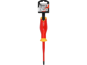 Yato Отвертка YT-282661, 1000V, 100мм, SL/PH2, сталь S2, рукоятка PP/TPE, для электромонтажных работ (YT-282661)