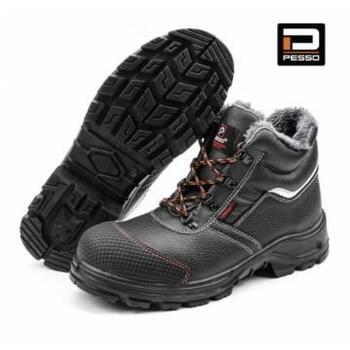 Pesso Ziemas darba zābaki BS15948&PESSO, 48, S3, SRC, Kevlar, āda, sintētiska kažokāda, plastmasas purngals, PU zole (BS15948&PESSO)
