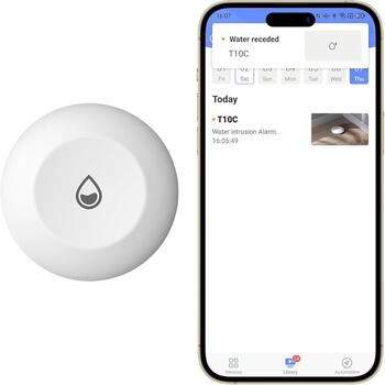 EZVIZ T10C датчик протечки воды CS-T10C, Zigbee 3.0, 0.5mm, IP67, CR2032, 1 год, Apple HomeKit, совместим с A3 (CS-T10C)