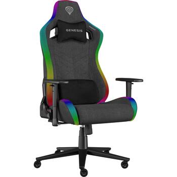 Genesis Trit 660 RGB spēļu krēsls NFG-2246, 150kg, 129-136cm, 60mm, ergonomisks, atmiņas putas, 2D roku balsti, RGB apgaismojums (NFG-2246)