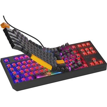 Genesis klaviatūra Thor 230 TKL NKG-2082, mehāniskā, Outemu Red, 87 taustiņi, RGB, USB Type-C, 1.6 m, Anchor Gray Negative (NKG-2082)