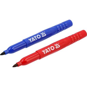 Yato технический маркер YT-69301, 2 шт, синий, красный, стекло, металл, керамика, дерево, резина, бетон, ПВХ (YT-69301)