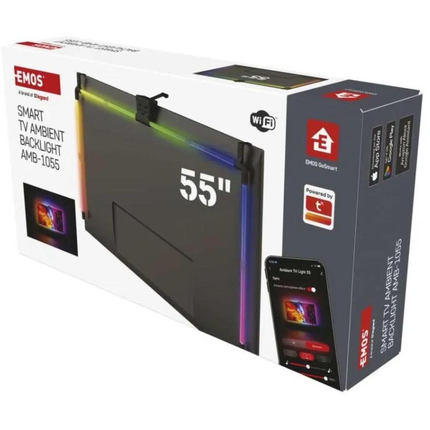 Emos Окружающее LED Освещение ZTV55, 1170mm, 570mm, 24W, WIFI + BLE, RGB, 450lm, 72 сегмента, 230V/50Hz, iOS, Android (ZTV55)