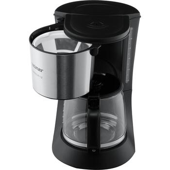 Zelmer Кофеварка ZCM1200 71605462P, 680 W, 1.2 л, 12 чашек, автоматическое отключение, черный и серебристый цвет (71605462P)