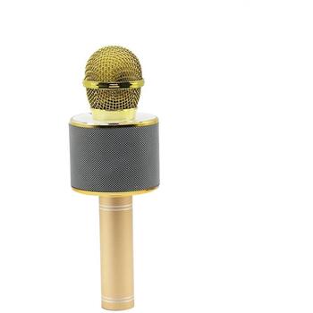 Manta MIC10-G Gold, караоке-микрофон с динамиком, 5 Вт, Bluetooth 5.0, MP3, micro SD, AUX, USB, модуляция голоса, эхо (MIC10-G)
