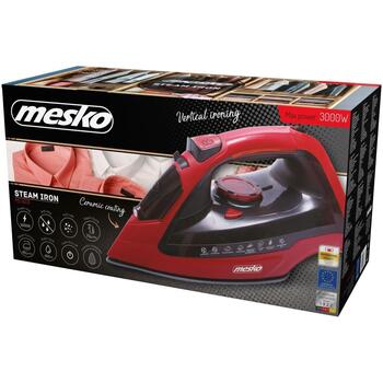 Mesko Gludeklis MS 5031, 2400 W, Nepārtraukta tvaika 40 g/min, Tvaika palielināšana 70 g/min, Sarkans/Melns (MS 5031)