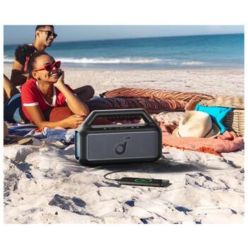 Anker Soundcore Колонка Boom 2 A3138012, 80 Вт, 45-20k Гц, Bluetooth 5.3, водонепроницаемая, портативная, черная (A3138012)