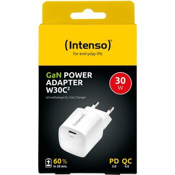 Intenso strāvas adapteris 7803062, 30 W, 100-240 V, 1 USB Type-C ports, GaN, ātrā uzlāde, universāla saderība (7803062)