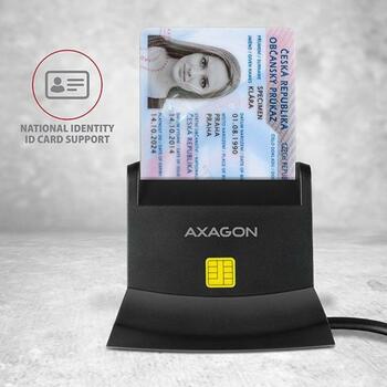 Axagon Считыватель смарт-карт CRE-SM2, USB 2.0, кабель 1.3 м, поддерживает SIM, microSD, SD карты, черный (CRE-SM2)