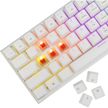 White Shark Клавиатура WAKIZASHI-2-US-W-RED.SW, 64 клавиши, 1.5м, USB, механическая, RGB подсветка, проводная (WAKIZASHI-2-US-W-RED.SW)