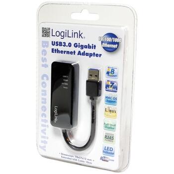 Logilink UA0184A сетевой адаптер, 1 Gbps, Gigabit Ethernet, USB 3.0, Realtek RTL8153, IEEE 802.3, 802.3u, 802.3ab, USB 1.1 (UA0184A)