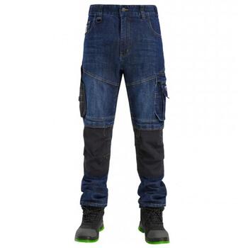 Pesso Darba bikses KD155_BLUE-2XL, 2XL, džinsa audums, elastīgs, STONE GUARD™ ceļgalu sargu kabatas, regulējams viduklis (KD155_BLUE-2XL)